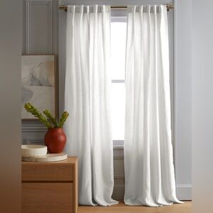 NWT QUINCE Set Of 2 48x96 European Linen Curtains White 6243